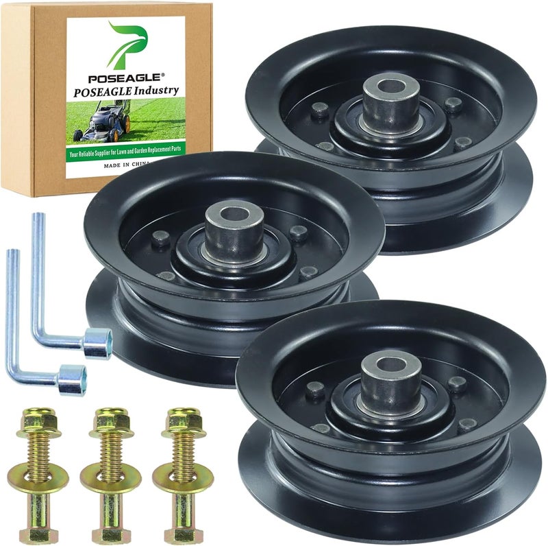 POSEAGLE 3 Pack 106-2175 Idler Pulley Replaces eXmark 106-2175, 132-9420, Toro 106-2175, 132-9420 for Toro SS5000, SS5060, SS5035, MX5060, Zs5000, Zs5000tf, Sw5000, Ss5425 Mx5075 Lawn Tractors - Image 1